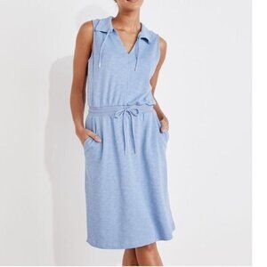 Haven Well Within Cotton Slub Terry Sleeveless Cinch Tie Waist Polo Dress Sz XS